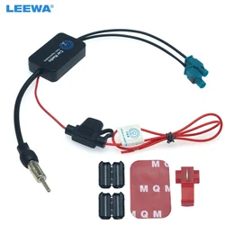 LEEWA 12V Car Radio FM/AM Aerial Antenna Signal Booster Amplifier For Audi Volkswagen FAKRA II Connector Booster #CA6141