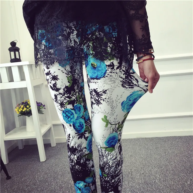 INDJXND المرأة تجريب طماق الطباعة Leggins الأزهار بنطال مطبوعة مرونة عالية الجودة يغطي الرجل اللياقة البدنية سراويل من الصوف