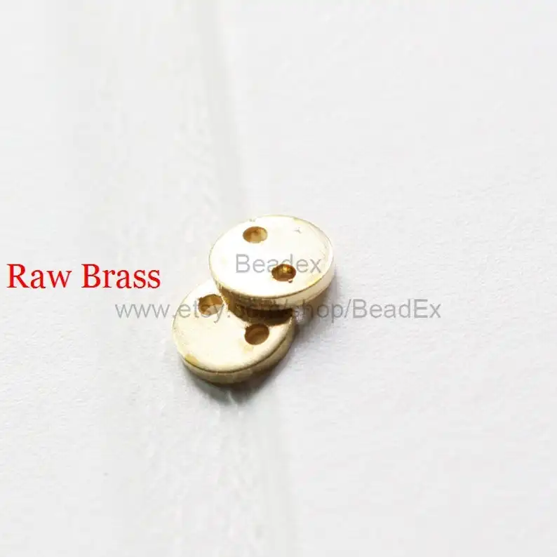 100 Pieces Solid Raw Brass Disk Link - Disc Link - 6x1mm (1946C)