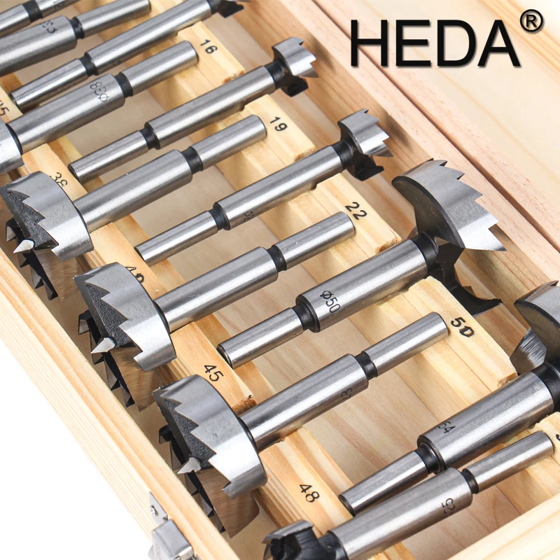 16PC Forstner Drill Bits Set 6mm-54mm Wood Drill Bits Carbon Steel Woodworking Tools Tungsten Carbide Wood Cutter Tools Set