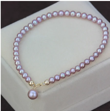 

925 Sterling real Rare small purple pearl natural freshwater pearls necklace earring round small 3-4mm