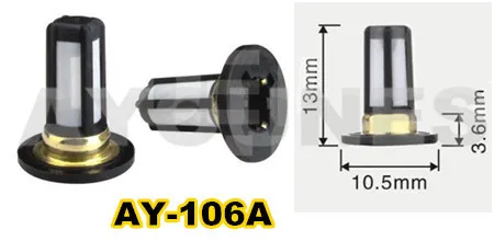 10pcs hot sale in aftermarket fuel injector micro filter 13*10.5*3.6mm For honda cars fuel injector repair kits (AY-F106A)