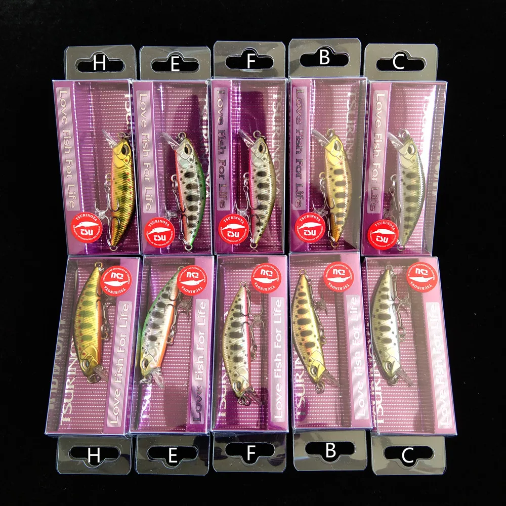 Tsurinoya 10Pcs Sinking Minnow Fishing Lure 5cm 5g Hard Artificial Bait 3D Eyes Fishing Wobblers Crankbait Accessories