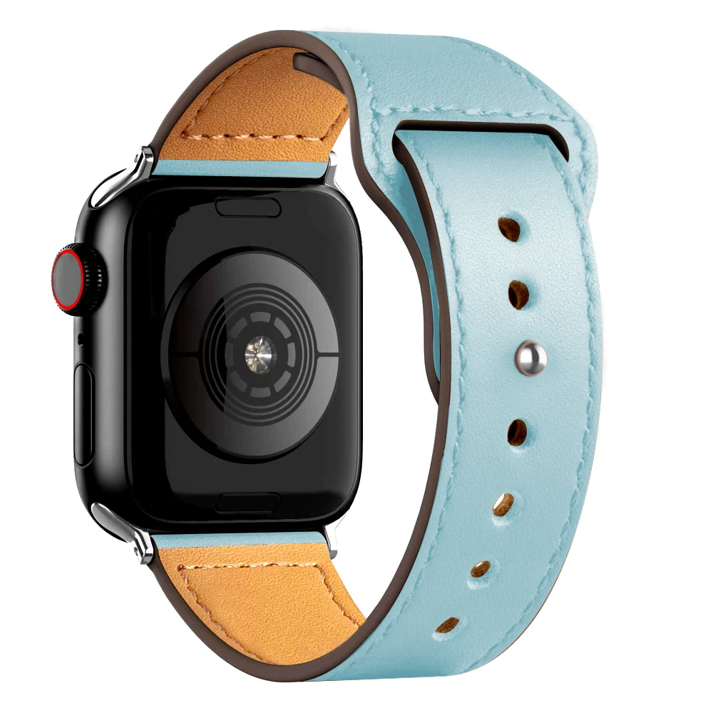 Lederarmband für Apple Watch, Modell Ultra 4, 3, 49 mm, 46 mm/42 mm, 41 mm/45 mm, 44 mm, 40 mm, Armband für iWatch, Serie 12, 11, 10, 9, 8, 7, SE 3. – Detail 8