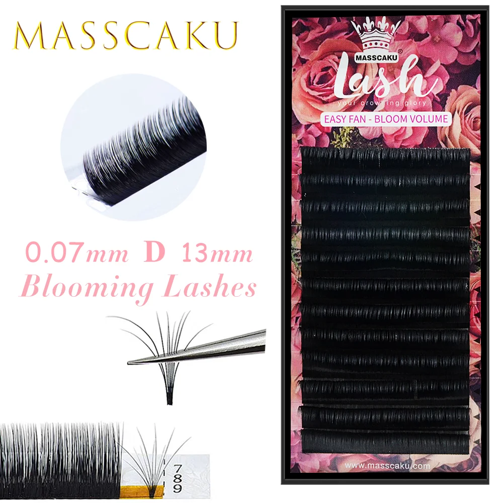 

Private Label 12 Rows Easy Fanning Eyelashes Individual Matte Black Soft Natural Premium Material False Lash Extension Wholesale