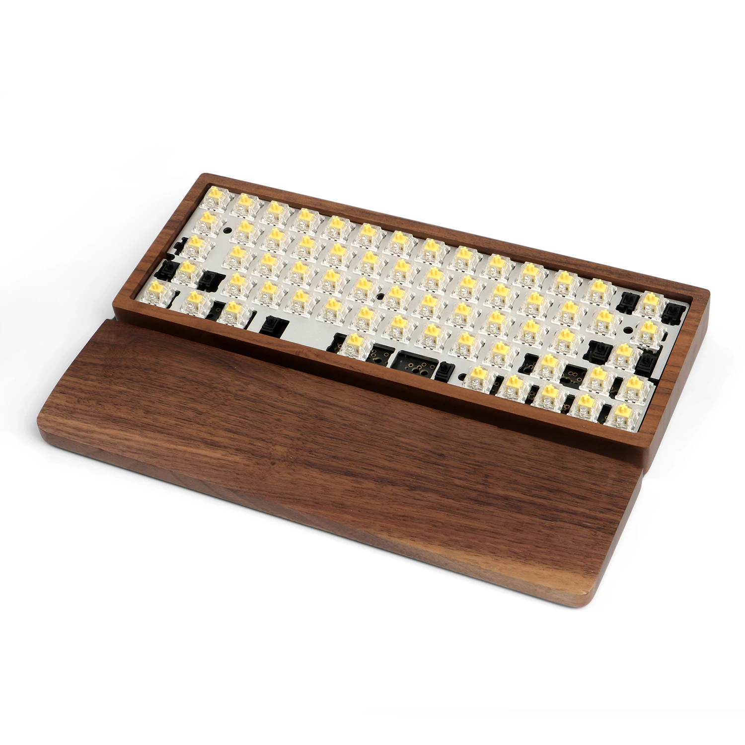 wooden case walnut rosewood zebra wood with wood wrist high quality  for gh60 xd64 poker 2 60%