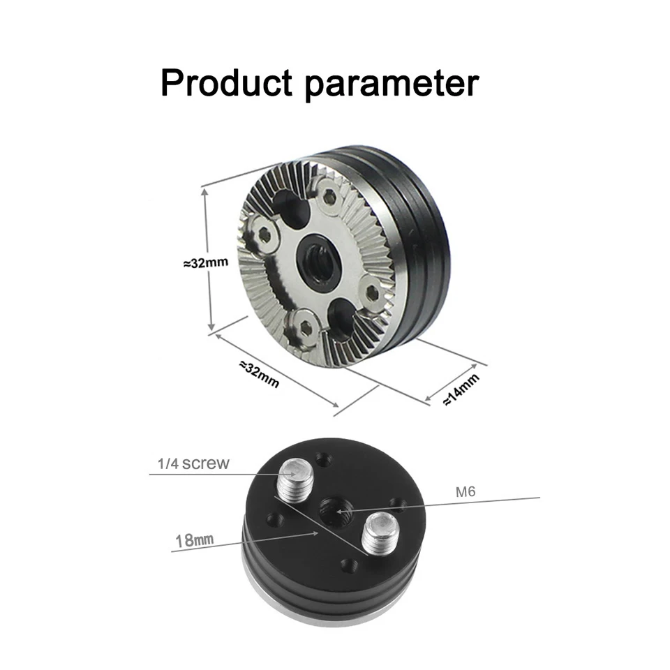 Arri Standard Rosette Bolt-On Mount (M6 Thread) for Rosette Side Handle Monitor Holder Attach with 1/4 Screw