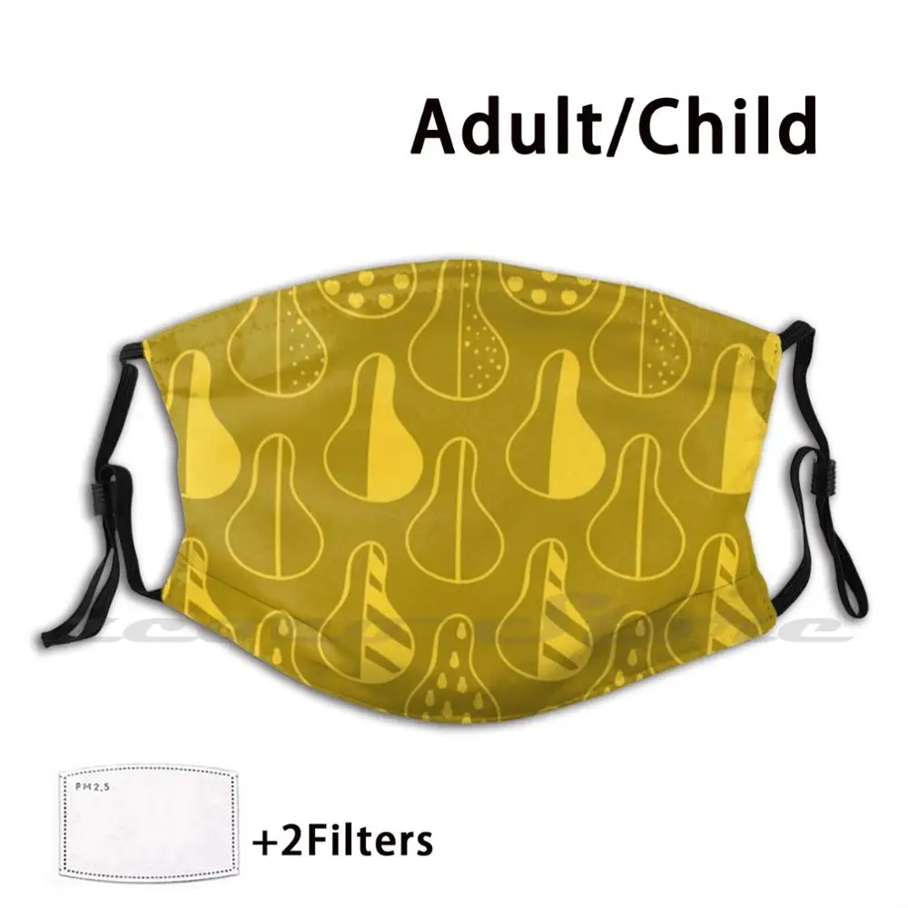 

Yellow Pear Pattern Style Mask Adult Child Washable Pm2.5 Filter Logo Creativity Pattern Pear Pattern Brown Pattern Yellow