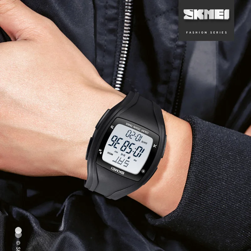 SKMEI – montre-bracelet numérique pour femmes et hommes, Cool, boîtier galvanisé, bracelet Transparent, antichoc