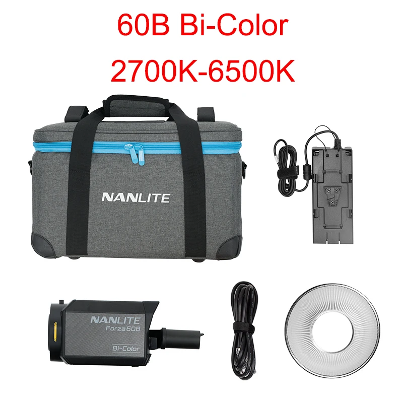 Nanguang Nanlite Forza 60 60B LED Photography Light 60W 2700K-6200K Outdoor Monolight COB Lighting Flash Strobe lamp Bi Color