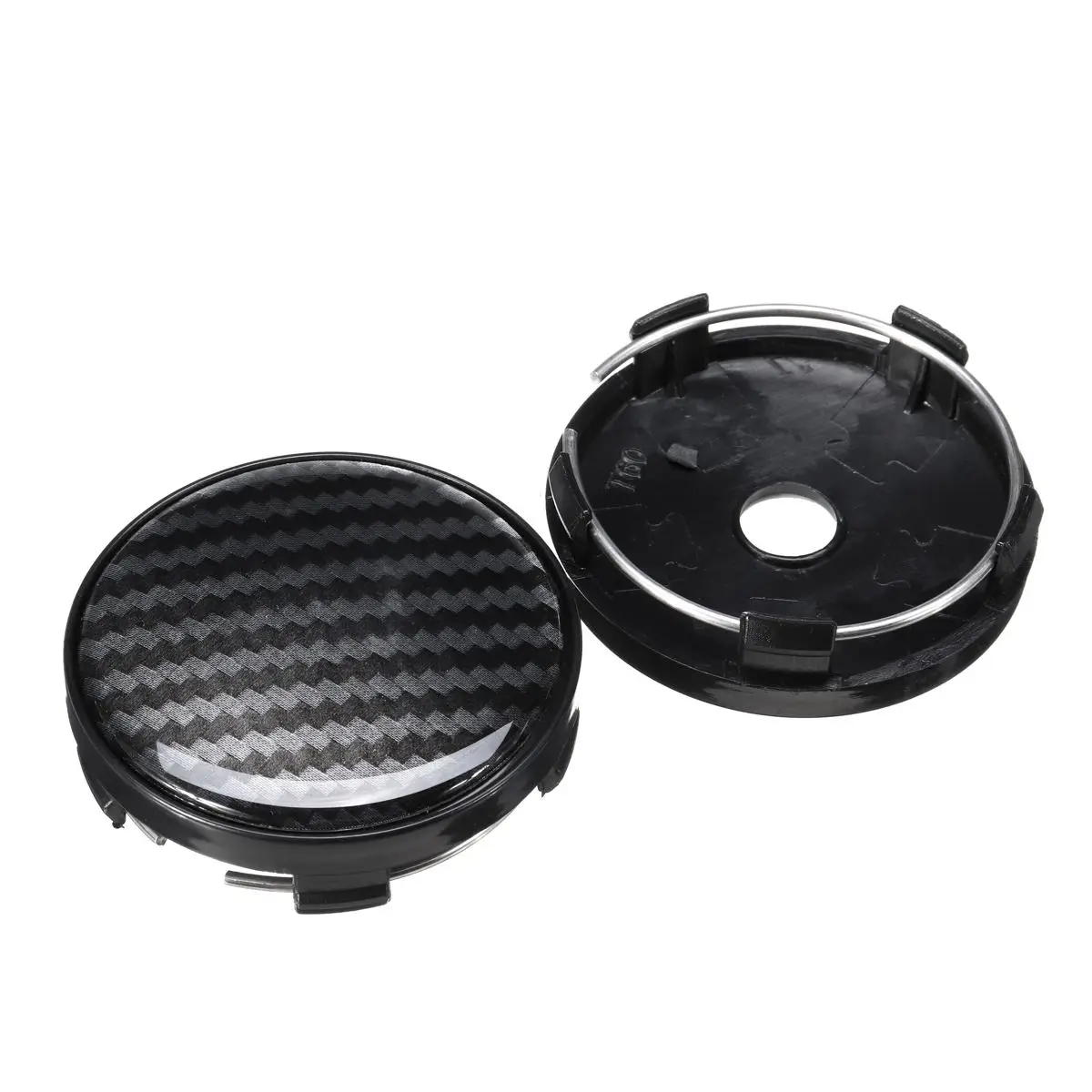 4pcs Carbon Fiber Racing 58mm 60mm Wheel Center Hub Caps Black Wheel Dust-proof Covers Label Car Styling Auto Accessories