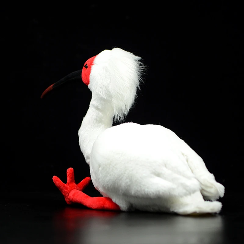 27cm Simulation Super Nette Asiatischen Crested ibis Plüsch Spielzeug Weiß Rot Japanischen Chinesischen Nipponia nippon Wirklichen Leben Puppe Kind geschenk