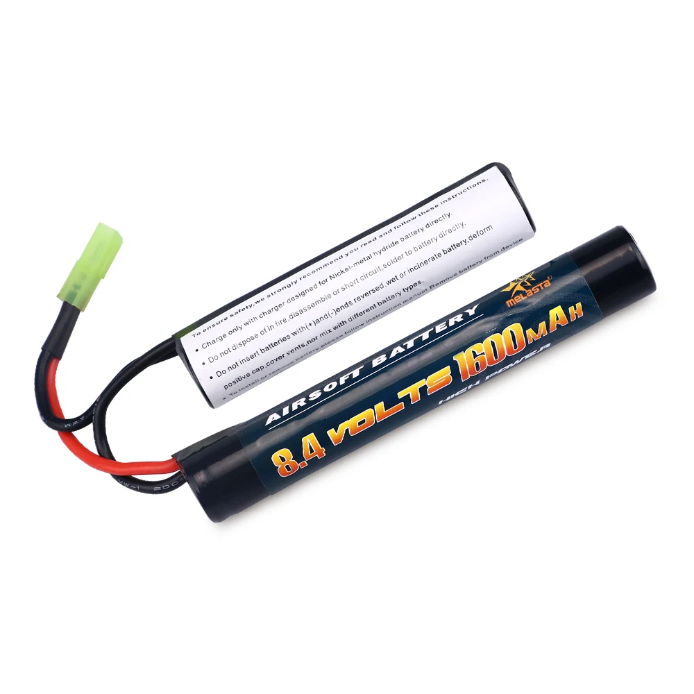 8.4V 1600mAh Butterfly Replaces NIMH Battery Pack for H VFC HK416 CQB Rifle with Mini Tamiya Connector Airsoft Guns