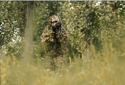 Hunting Ghillie Suit Camouflage Clothes Jungle Suit CS Training Leaves Clothing Hunting Suit Pants Hooded Jacket