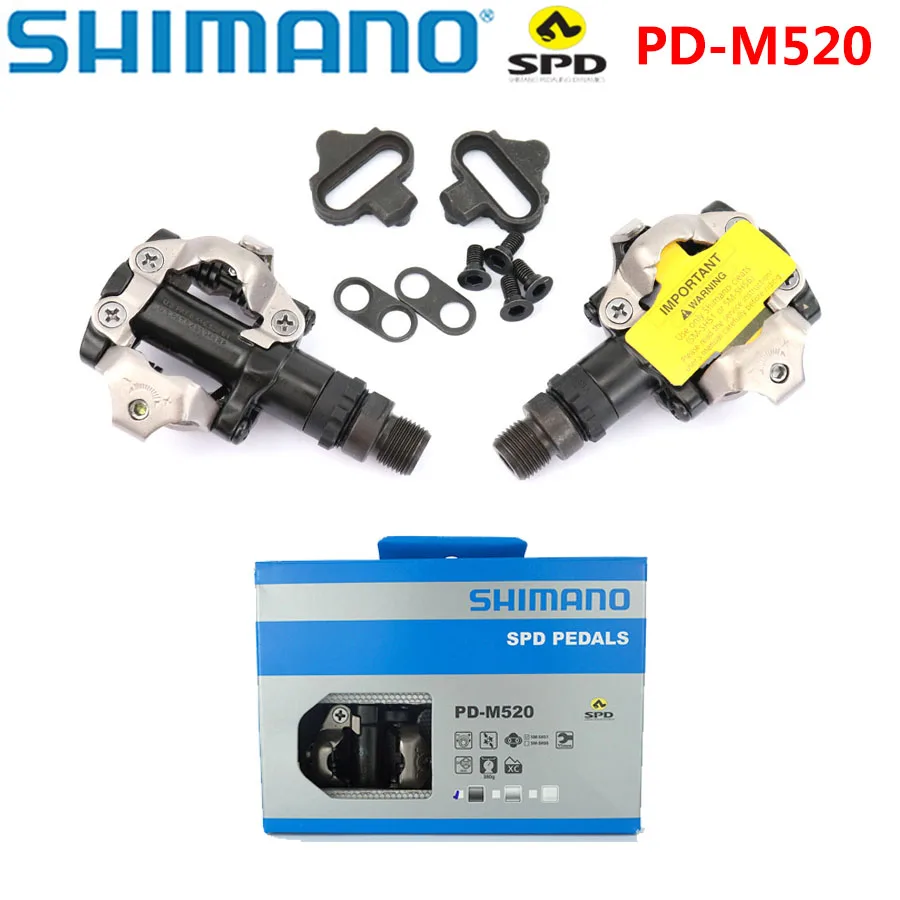 Shimano PD M520 Clipless SPD Pedals Self-Locking MTB Bicycle Racing Mountain Bike Parts Shimano original genuine Pedal