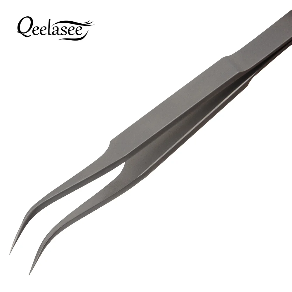 Qeelasee AS10 Wimpernpinzette aus Edelstahl, 2 Stück/Set, Volumen-Pinzette für Wimpernverlängerungen, Professionelle Make-up-Pinzette – Detail 3