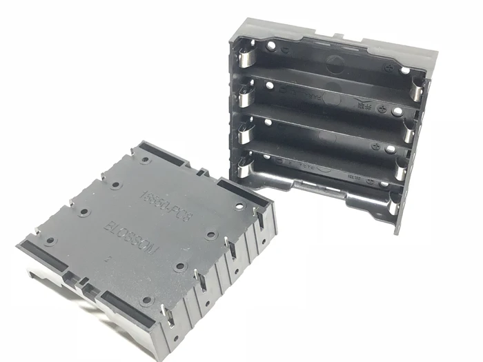 MasterFire 500 pz/lotto di Plastica Scatola di Immagazzinaggio Del Supporto Della Copertura di Spille per 4x18650 Cassa di Batteria Clip di Supporto 4 Spille Contatto 3.7V DC Black