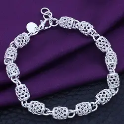 Women's Sterling Hollow Chain Bracelet Charm Wrist Bangle Clasp Gift Girls Boho Bracelet With Key chain