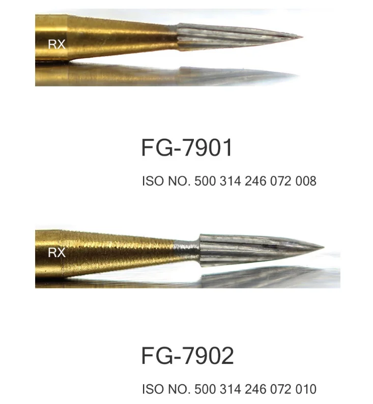 Brocas dentais de carboneto de tungstênio, 10 lâminas, corte e acabamento, brocas fg 7901/fg 7902/fg 7903