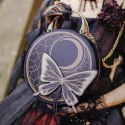 LovelyLota oryginalny design motyl księżyc goth piękna okrągła torba motyl torba lolita torba torba ładna dziewczyna torba na ramię College