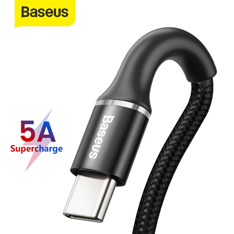 Baseus 40W USB Type CสําหรับHuawei Mate 20 10 P30 P20 Pro Lite USBC 5A Fast Charge USB-C 3.0 สายชาร์จสายโทรศัพท์มือถือ