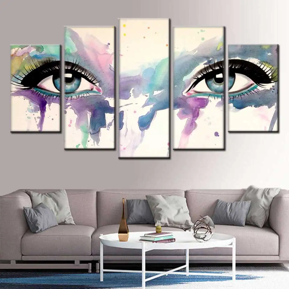 

Abstract Color Psychedelic Eye 5 Pcs Modern Home Wall Decor Canvas Art Picture Art HD Print Painting On Canvas for Living Room