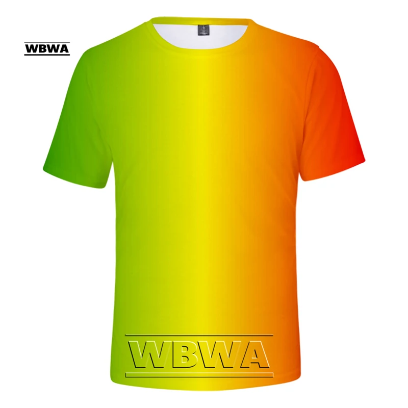 Neon T-Shirt Men/Women Summer green T shirt Boy/Girl Solid Colour Tops Rainbow Streetwear Tee Colourful 3D Printed Kids shirt