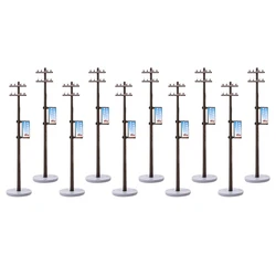 10Pc Electric Line Pole for Train Railways Park Street DIORAMAS 1/100 Scale