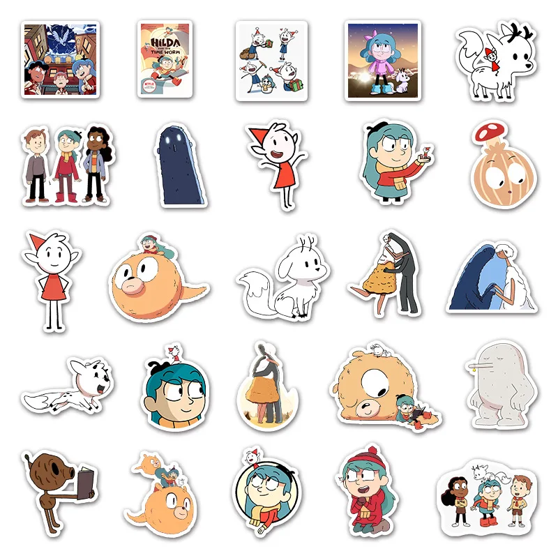 10/30/50pcs British Animated Hilda Girl Graffiti Stickers Scrapbook Laptop Kids Toys Diy Car Guitar Fridge Decal Decor Stickers