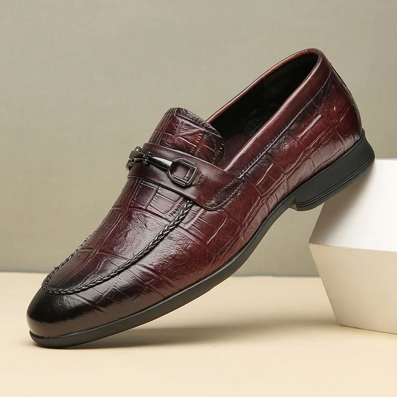 Genuine Leather Men Loafers Shoes Slip-On Formal Casual Business Office Size 38-43