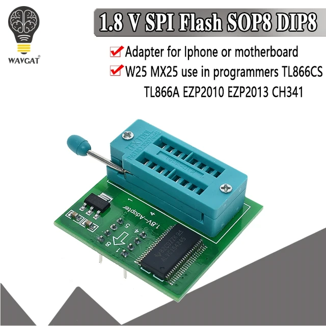 1.8V adapter dla płyta główna 1.8V SPI Flash SOP8 DIP8 W25 MX25 stosowania na programistów TL866CS TL866A EZP2010 EZP2013 CH341