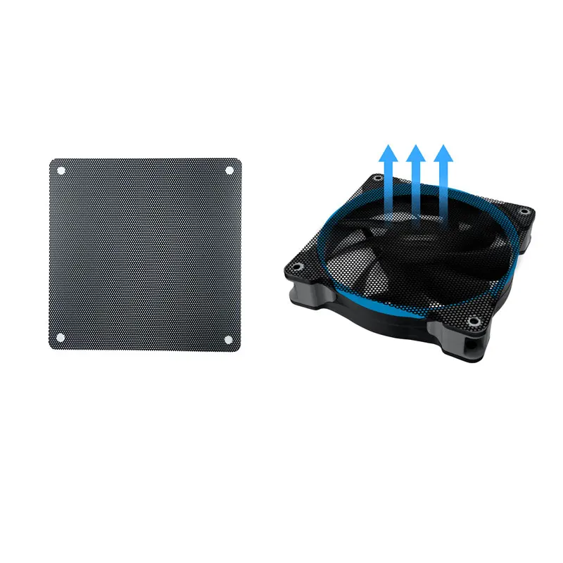 1PC 12cm Dust Cover Plastic Dust-Proof Net Computer Case Fan Three In One Grille 5PC 12cm Cuttable Black PVC PC Fan Dust Filter
