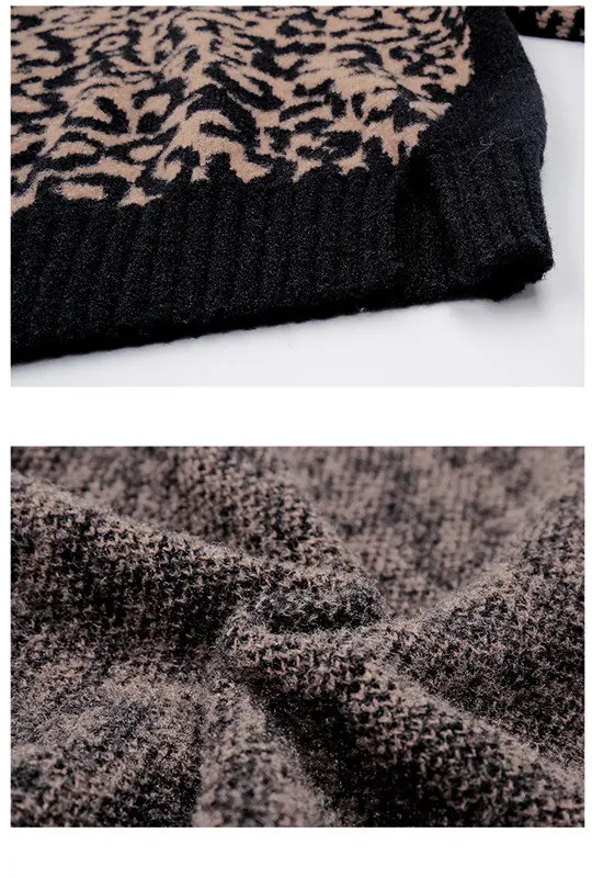 Baby-Mädchen Leopardenmuster Rollkragenpullover Neuer Herbst-Winter Koreanischer Stil Lockerer Strickpullover Oberteil für Kinder 6 8 10 12 13 Jahre – Detail 12