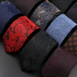 Corbata de negocios clásica para hombre, corbata de Jacquard de 6cm con rayas florales de Cachemira, puntos a cuadros, accesorios de uso diario, vestido de novia