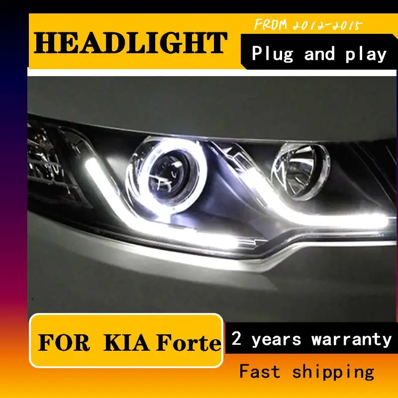 

Car Styling For Kia Forte Headlights 2010 2011 2012-2015 Cerato LED Headlight LED DRL Bi Xenon Lens High Low Beam Parking