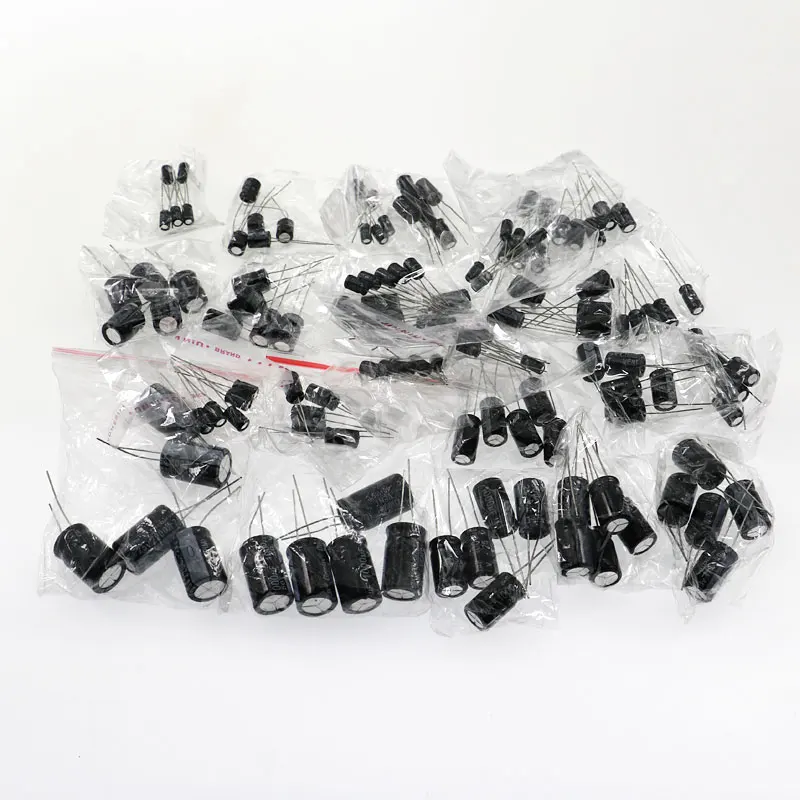 1uF-2200uF 125pcs 25 Valores Conjunto de kit sortido de capacitores eletrolíticos