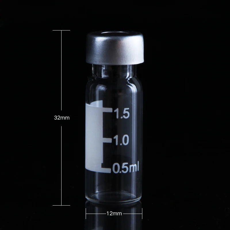 Lab Glass sample bottle With aluminum cover automatic headspace injection bottle for gas chromatography Vial 2ml 100pcs/lot