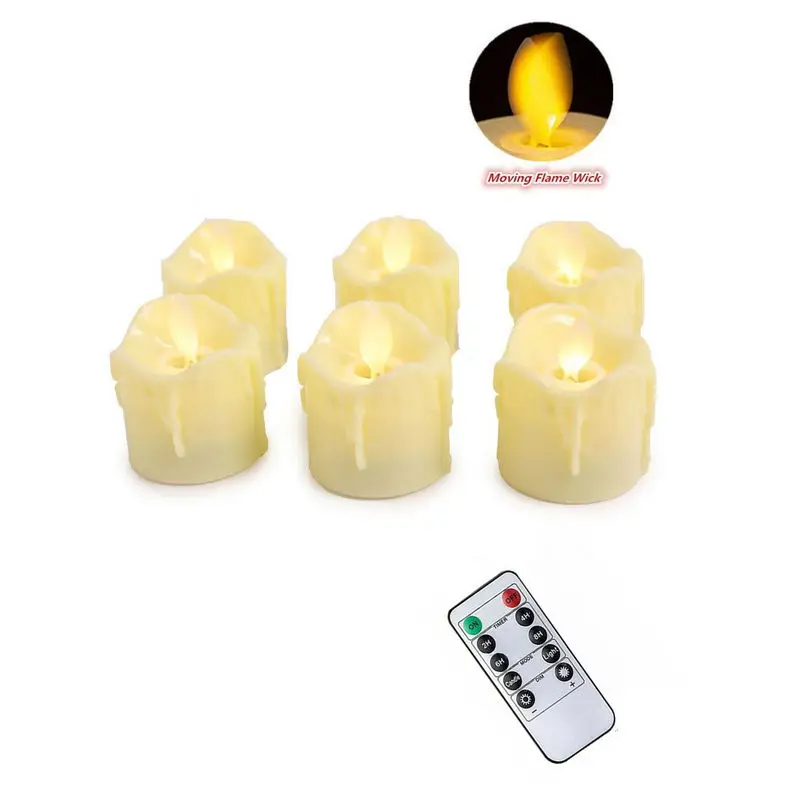 60pcs Remote Controlled w/timer Battery operated Electronic Dipped wax Tealight Candle Lamp Dancing Wick Flickering LED Light