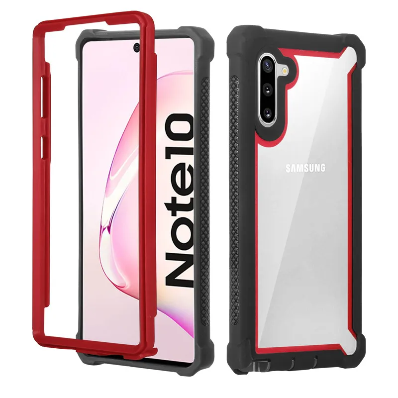 Front&Back 360 Protective Clear Cover For Samsung note10Plus s8 s9 s10 Plus note8 note9 Shockproof Solid Anti Knock Hybrid Armor