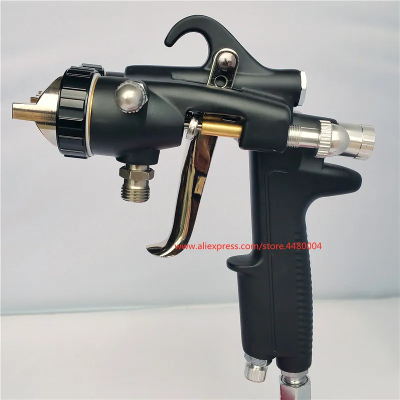 คู่1.4/1.8/2.2Mm หัวฉีดความดันสเปรย์ปืน Nano Chrome ภาพวาด Dual Head Air Pneumatic Pressure Sprayer