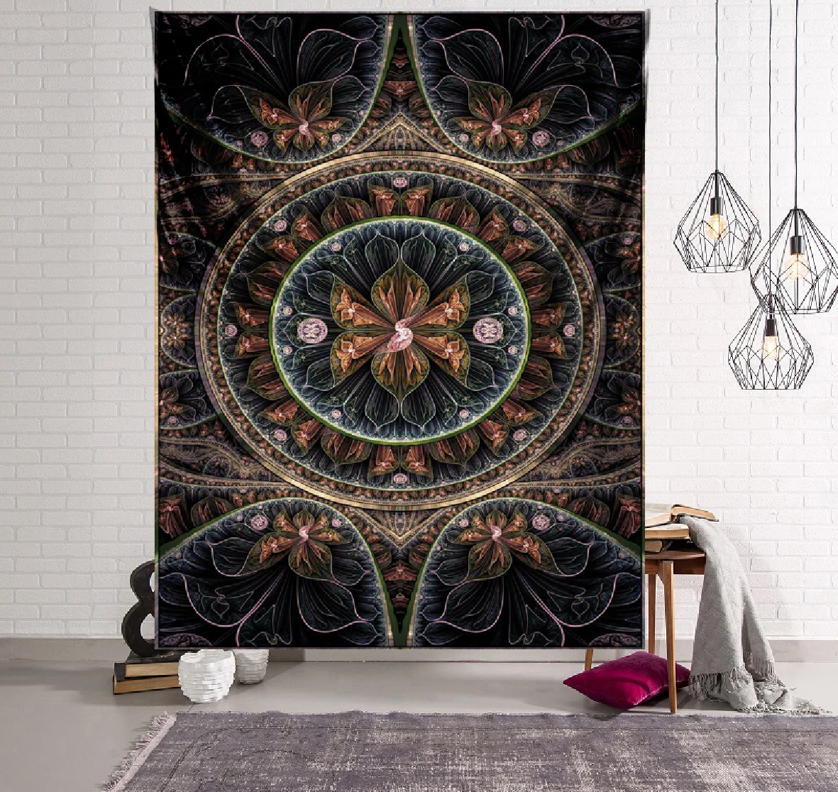 India magic printed blanket meditation tapestry wall hanging mandala wall painting home psychedelic wall hanging Tapiz