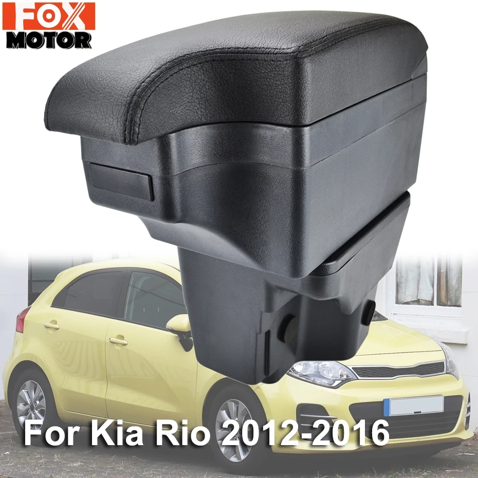 For Kia Rio 3 Rio3 2012 - 2016 UB New Black Central Store Box 2013 2014 2015 Armrest Case