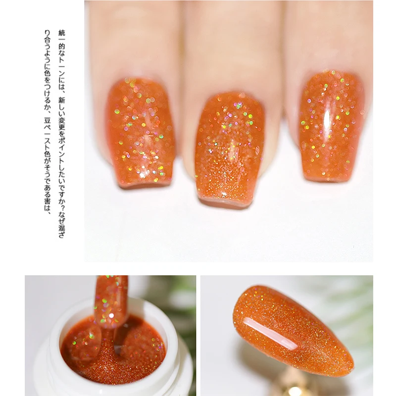 SKVP Glitterเล็บเจลPolish UV LED 8MLฐานและTop Coatสำหรับเล็บSequins Soak OffภาษาโปลิชคำVenalisaกึ่งถาวรเล็บ