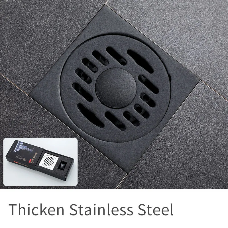 Bathroom Stainless Steel Drain Shower Floor Tile Insert Drain Thicken Material Electroplating Antislip Processing Drain Strainer