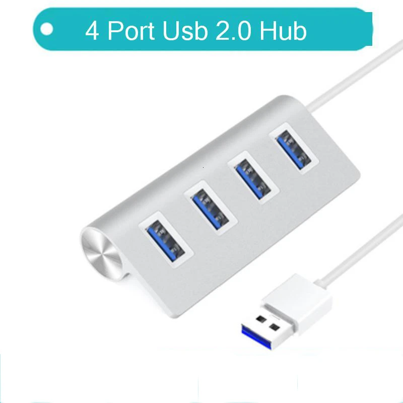 CHYI Multi Port Usb Hub 2.0 4 Ports High Speed Usb Hab Splitter Aluminum Alloy Adapter Mini Computer Accessories For Smartphone