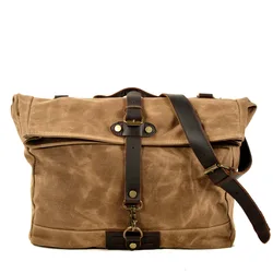 Bolso de mensajero de hombro de lona Retro para hombres, mochila oblicua de viaje simple de calle, bolso de mensajero de tendencia, bolso informal para hombres