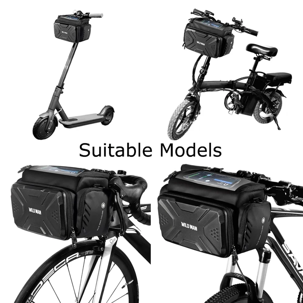 WILD MAN Bicycle Bag Big Capacity Waterproof Front Tube Cycling Bag MTB Handlebar Bag Front Trunk Pannier Pack Bike Accessories