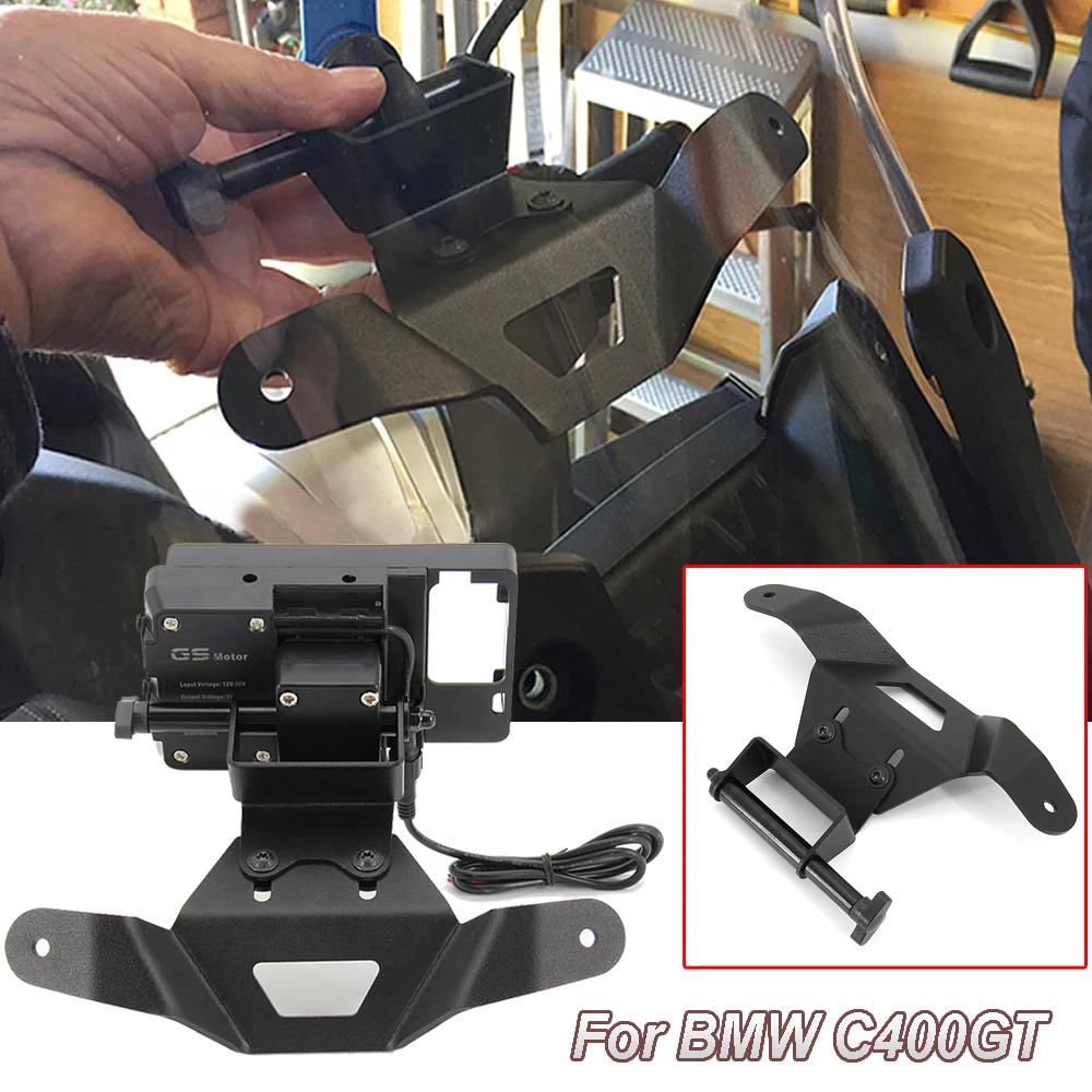 

Motorcycle Front Phone Stand Holder Smartphone Phone GPS Navigation Plate Bracket New For BMW C400GT C 400 GT 2020 2019 2018