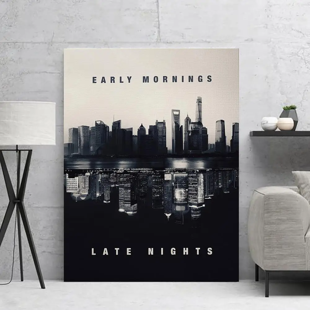 

late nights early mornings Canvas HD Wall Art Wall Pictures For Living Room Movie Poster Waterproof Ink