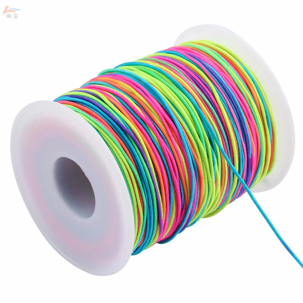 1 Volume Elastic Band Cord Paracord Bracelet Tape Braid Rainbow Elastic Rubber Rope Round String Accessories 1mm 1.2mm 1.5mm